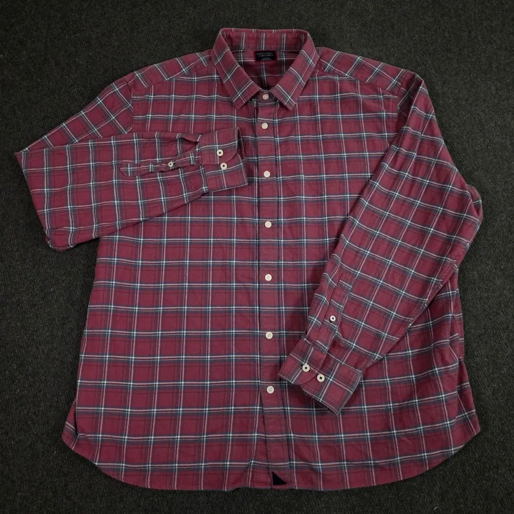 UNTUCKit‎ Barnwood Red Plaid Button Down Flannel Shirt 3XL Cotton Regular Fit